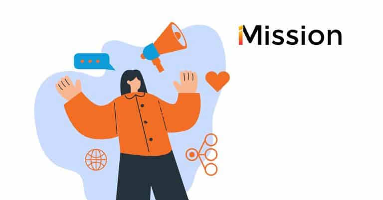 Person with storytelling graphics around her - an important part of school marketing