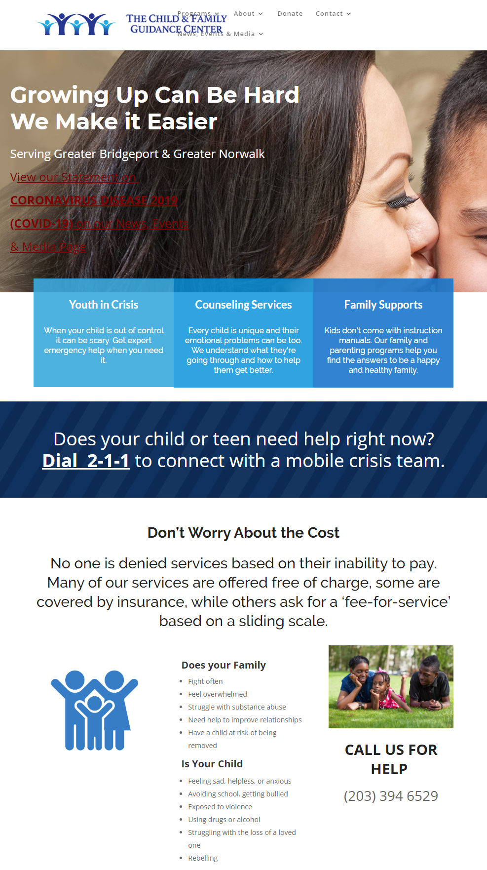 Child Guidance nonprofit web design
