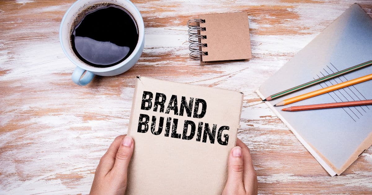 Brand building book on table Brand building book on table